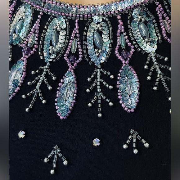 Terence Nolder for Quorum Vintage 70s Rare Beaded Sequin Formal Luxury Dress - Picture 4 of 8